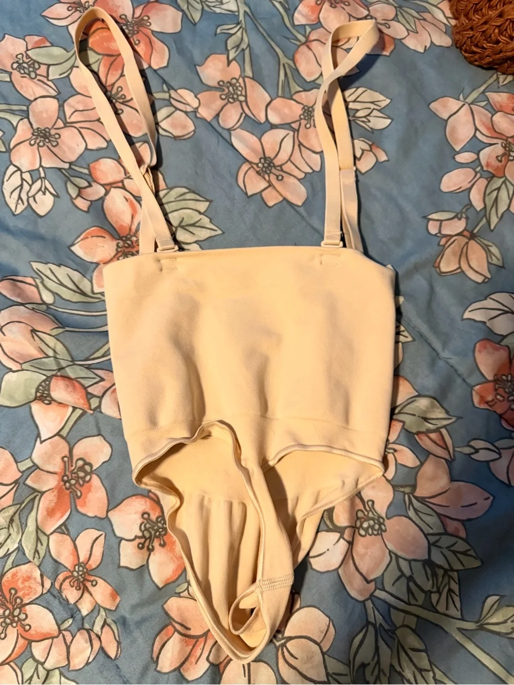 SKIMS Cream Adjustable-Strap One-Piece Bodysuit